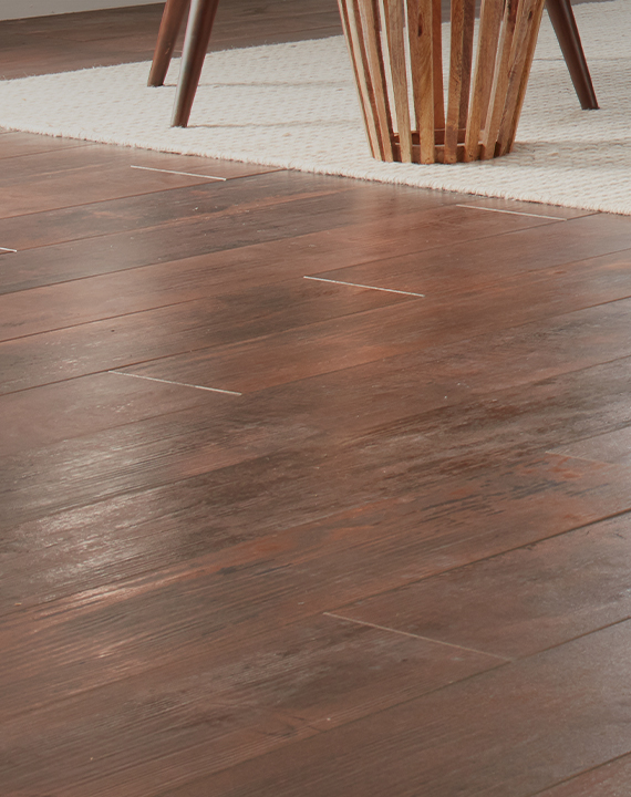 Installed vinyl flooring in home