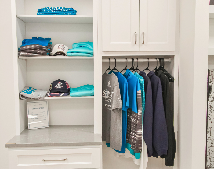 Custom cabinetry in a closet