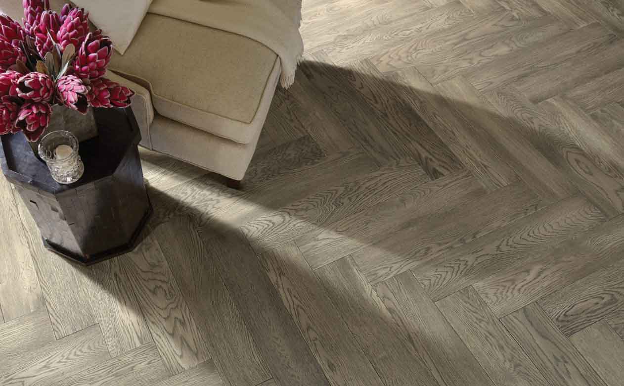 Herringbone patterned Hardwood Flooring in Nashville, TN 