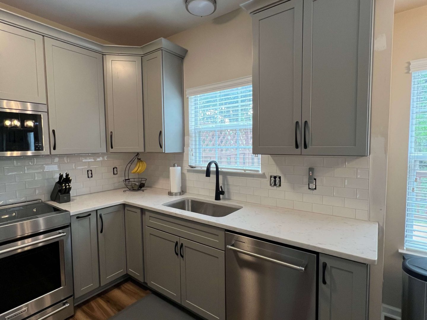 Grey custom kitchen countertop installation in TN